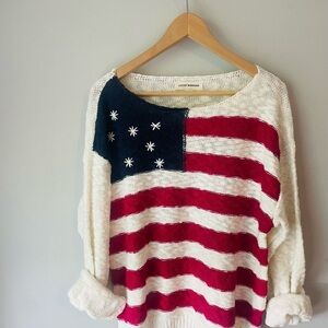 Lucky Brand Women's Stars and Stripes Sweater - Navy, Red, and White